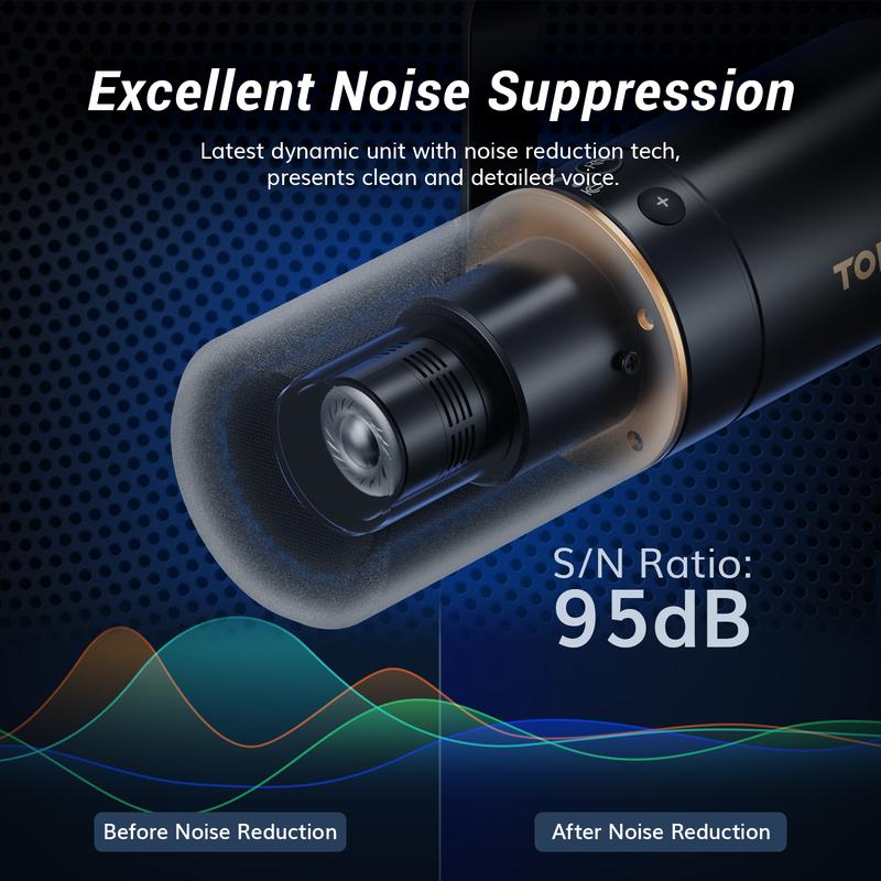 TONOR TD510 Dynamic Microphone, USB XLR PC Microphone for Podcast, Recording, Live Streaming & Gaming, XLR Cardioid Studio Mic Music Voice-Over with Quick Mute, Headphone Output
