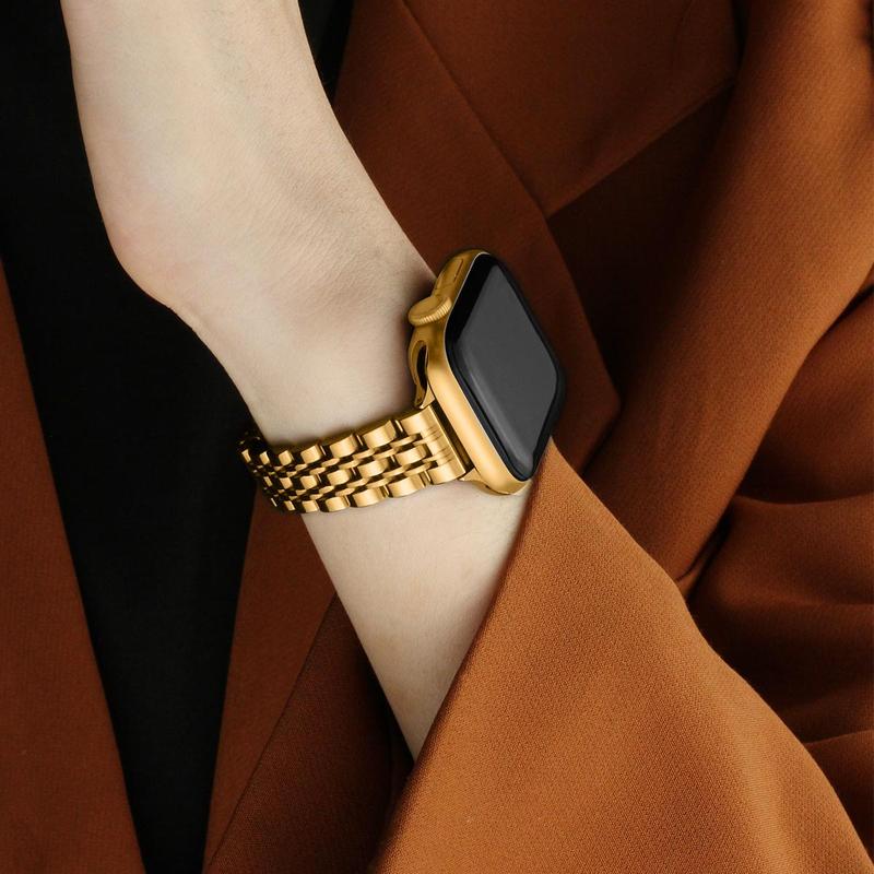 Fall Stainless Steel Watch Band Compatible with Apple Watch (Band Only), Business Watch Bands for Women, Fashion Wearable Accessories Compatible with iWatch Series