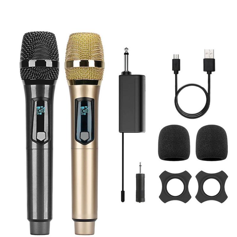 Wireless Microphone, Rechargeable Portable Microphone, Multipurpose Microphones for Karaoke Singing, Speech, Wedding, Church, PA System