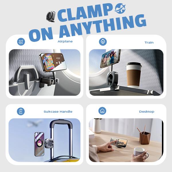 LISEN Travel Stand -   MagSafe, Foldable Design & Mounts Everywhere for iPhone 16 15 14 13 12 and More - Smartphone, Cellphone Folding, Phone Holder