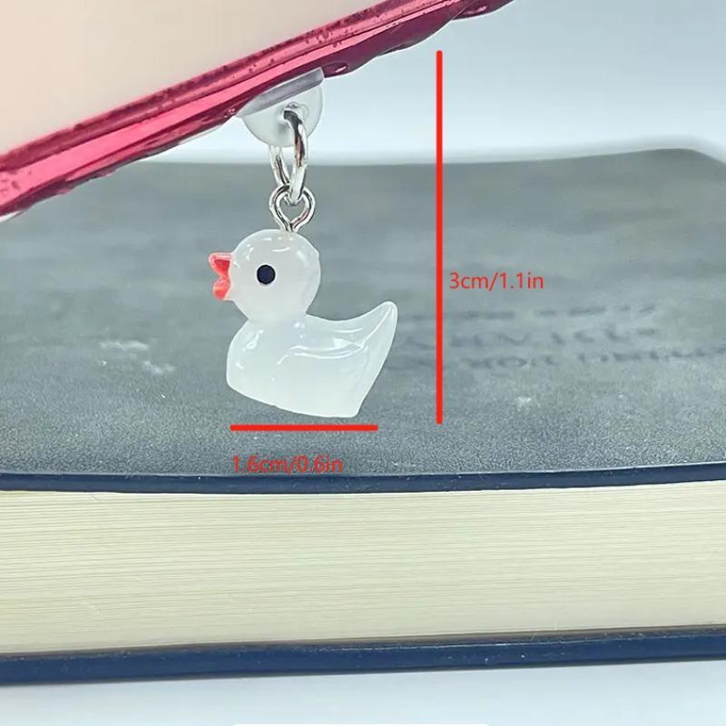 Cute Duck Design Phone Dust Plug, 1 Count Clear Duck Decor Mobile Phone Dust Plug, Mobile Phone Parts Compatible with iPhone