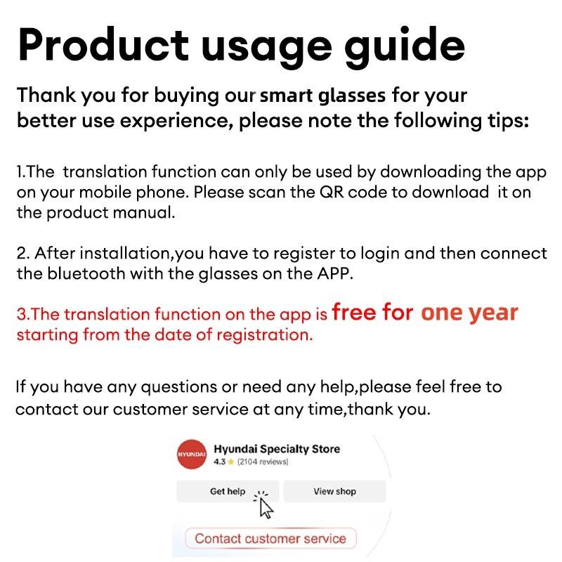 AI Smart Glasses HYUNDAI C8, Wireless Headphone Smart Glasses for Listening To Music & Calling, Wireless Headphone Smart Glasses for Listening To Music & Calling,  Support 75 Languages Face-to-Face& Simultaneous ,Video Voice Real Time Translation Glasses