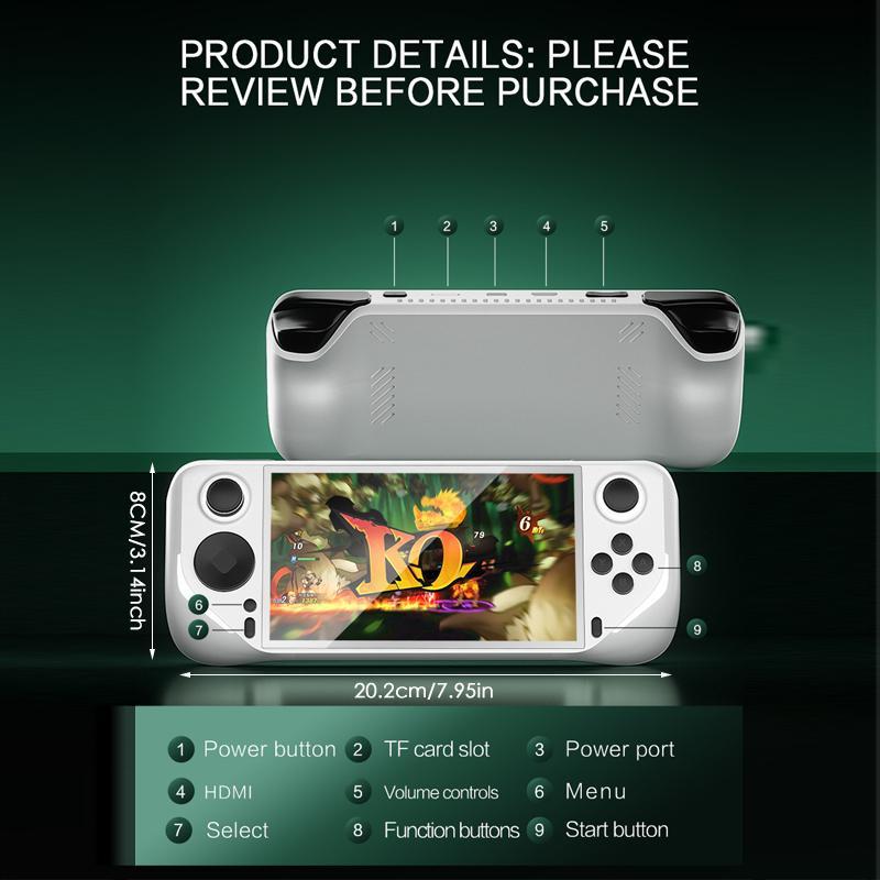 GAMEMT E6 Retro Handheld Game Console, 1 Count 5 Inches IPS Full Laminating Screen Games Consoles, 5000mAh Long Battery Life Handheld Gaming Console, Game Peripherals