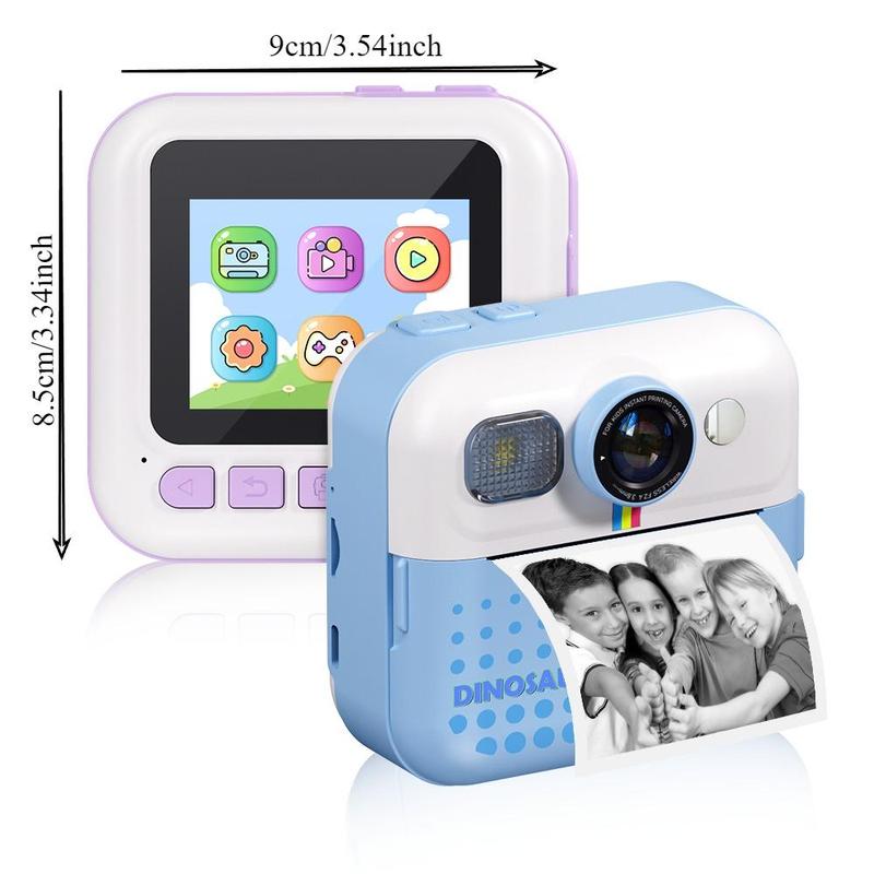Instant Print Camera, 2.4 Inch Screen Digital Camera with 3 Print Paper & 32G Memory Card & 5 Pen, Selfie Video Camera for Gift