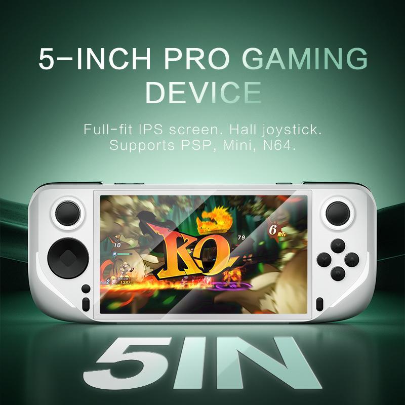 GAMEMT E6 Retro Handheld Game Console, 1 Count 5 Inches IPS Full Laminating Screen Games Consoles, 5000mAh Long Battery Life Handheld Gaming Console, Game Peripherals