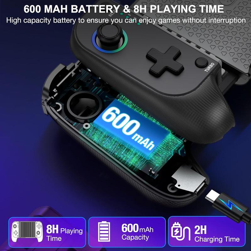 Wireless Phone Controller for iPhone Android with Hall Joystick, RGB Controller for iPhone Support Xbox Game Pass, PlayStation, Steam Link, Call of Duty, Minecraft, Roblox, Cloud Android Controller