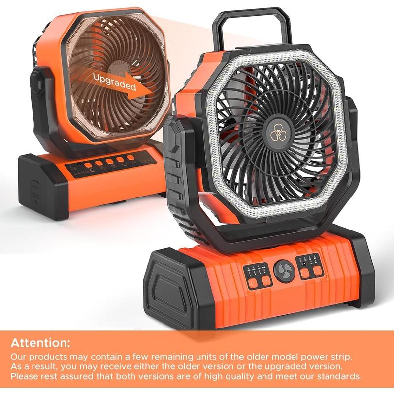 Rechargeable Camping Fan with LED Lantern, 20000mAh Auto-Oscillating Battery Operated Fan with Remote Hook Timer, 8