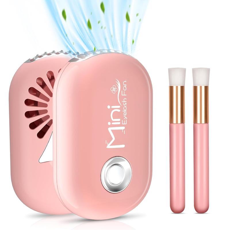 Mini Eyelash Fan Brushes Mini Lash Fan for Eyelash Extension Portable Lash Fan Dryer with 2PCS Brushes 3 Speed Eyelash Extension Supplies pixi  blush