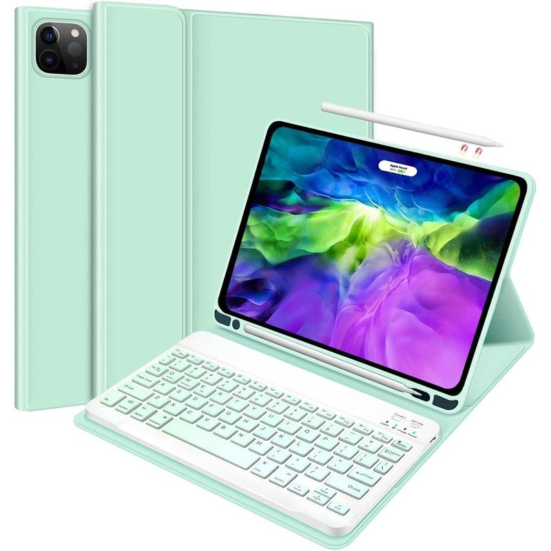 Keyboard Case for iPad Air 11 inch 6th Generation 20224   iPad Air 5th 2022 4th Gen 2020 10.9 inch with Pencil Holder - Detachable Bluetooth Keyboard Auto Wake Sleep, Grey Purple