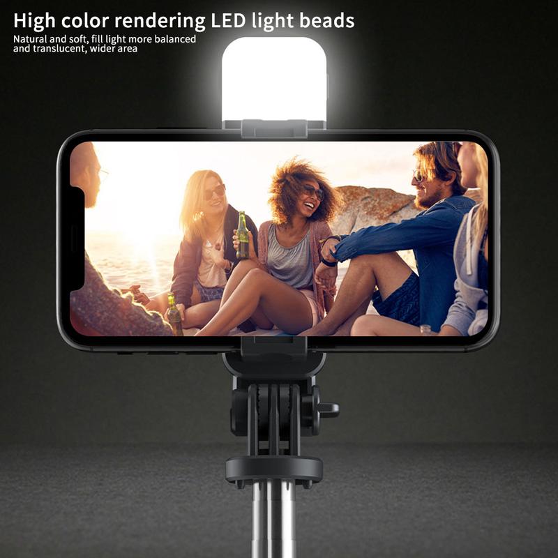 Selfie Stick with Fill Light, 40'' in Length Extendable Phone Tripod Stand with Remote Shutter Compatible with Gopro, iPhone Samsung Sony Google
