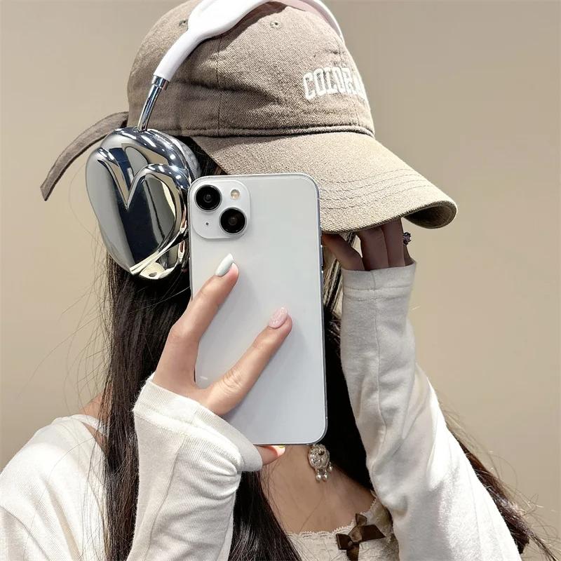 Luxury 3D Love Heart Electroplating Case for Apple Airpods Max Headphones