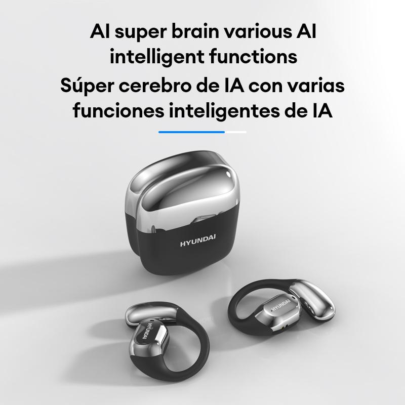 HYUNDAI Space-Y3PRO OWS AI Translation Wireless Bluetooth Earphones Support 75 Languages Translation Support Playing Music Phone Calls Headphones & Meeting Summary Earbuds
