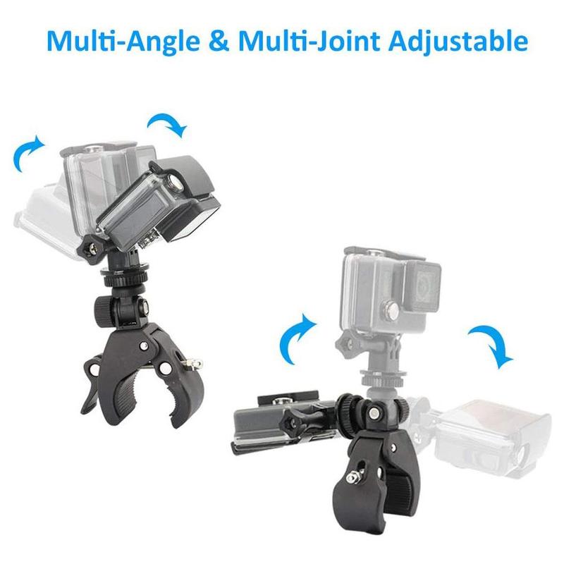 Motorcycle Bike Camera Mount, 360 Degree Rotatable Camera Mount, Camera Clip For GoPro Hero