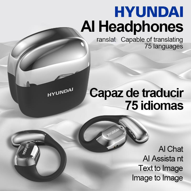 HYUNDAI Space-Y3PRO OWS AI Translation Wireless Bluetooth Earphones Support 75 Languages Translation Support Playing Music Phone Calls Headphones & Meeting Summary Earbuds