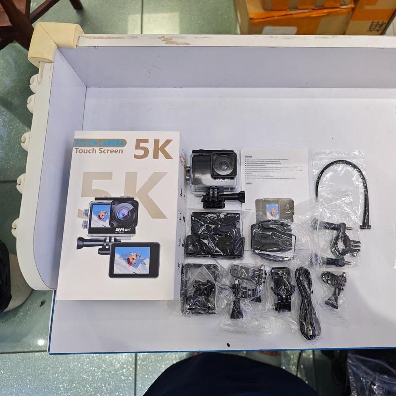 5K HD Action Camera, Waterproof Sports DV Camera with Dual Screen, EIS Anti-shake Action Camera, USB Rechargeable Outdoor Sports Camera