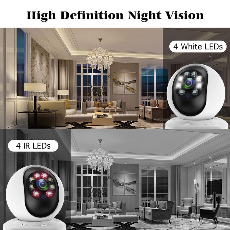 2K HD Video Call Security Camera Indoor, Nanny Camera Monitor Pet Camera,Two-Way Video,One-Touch Call,360-Degree View,2.4GHz with WiFi Camera for Home Security,  IR Night Vision,Motion Tracking