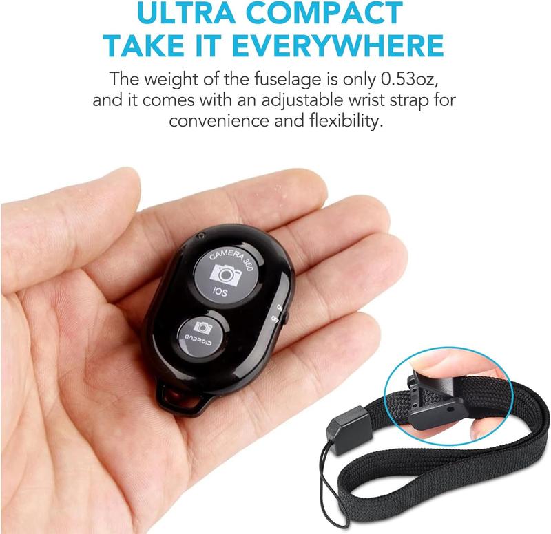 2 Pack  Camera Remote Control -  Remote for  & Android Phones iPad iPod Tablet, Clicker for Photos & Videos, Wrist Strap Included