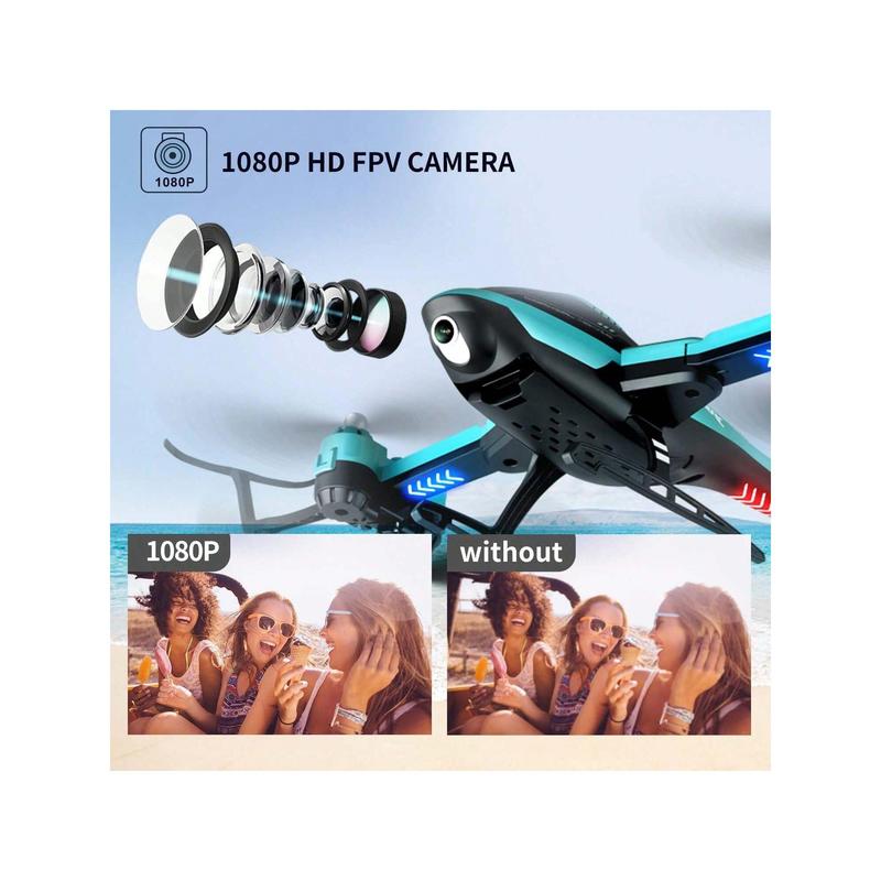 Tech Nova      4DRC 4DV10 Drone With 1080P HD Camera For Adults,Helicopte Mini Foldable RC Quadcopter WIFI FPV Live Video For Beginners,3D Flips, Gestures Selfie, Altitude Hold, One Key Start, 2 Batteries
