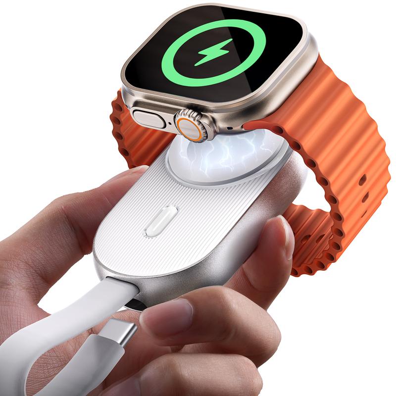 LISEN Portable Charger for Apple Watch 2 in 1 1200mAh Magnetic Keychain Wireless Power Bank Watch Charger for iWatch Charger Fast Charging for iWatch Series 9 8 UItra 7 6 5 4 3 2 SE