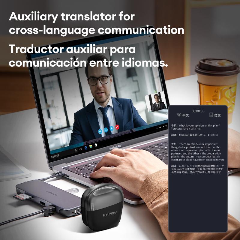 HYUNDAI Space-Y3PRO OWS AI Translation Wireless Bluetooth Earphones Support 75 Languages Translation Support Playing Music Phone Calls Headphones & Meeting Summary Earbuds