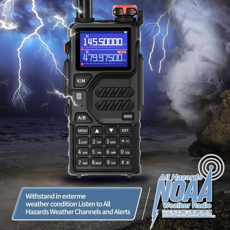 K5PLUS Ham Radio Long Range (Upgraded of UV-5R) Handheld UV-K5 Walkie Talkies Long Distance Two Way Radio with Copy Frequency,AM,USB-C Charging,NOAA Weather Receiver for Hunting