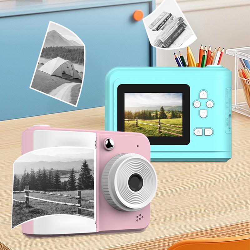 Instant Printing Camera, 2.4 Inch Large Screen Multifunctional APP Control Camera with Instant Printing, Fun Editing for Boys & Girls