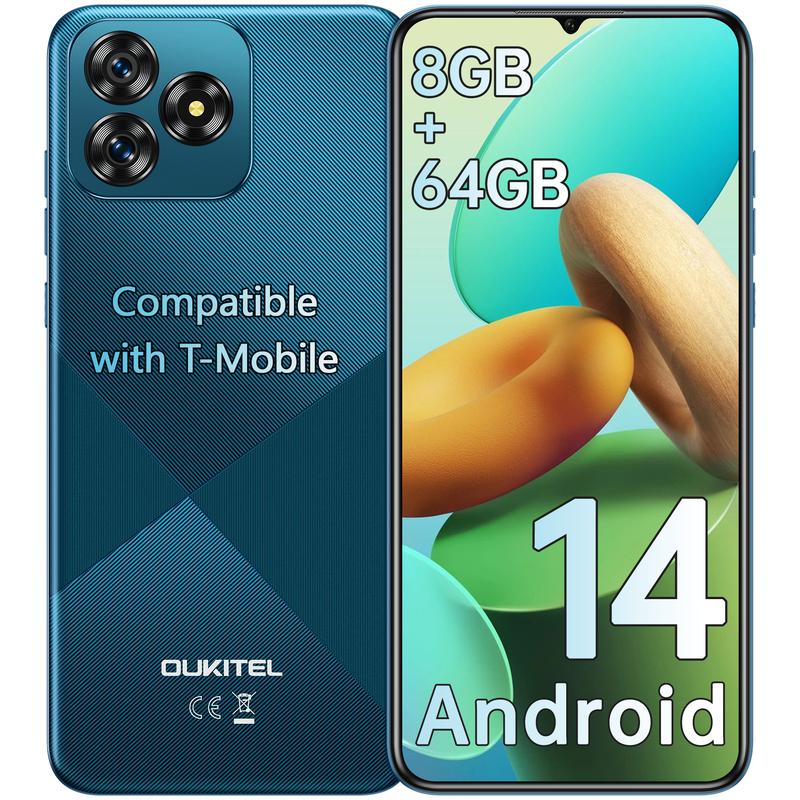 OUKITEL C53 Android 14 Smartphone Without Contract - 8GB + 64GB   1TB Mobile Phone Without Contract, Octa Core 6.6