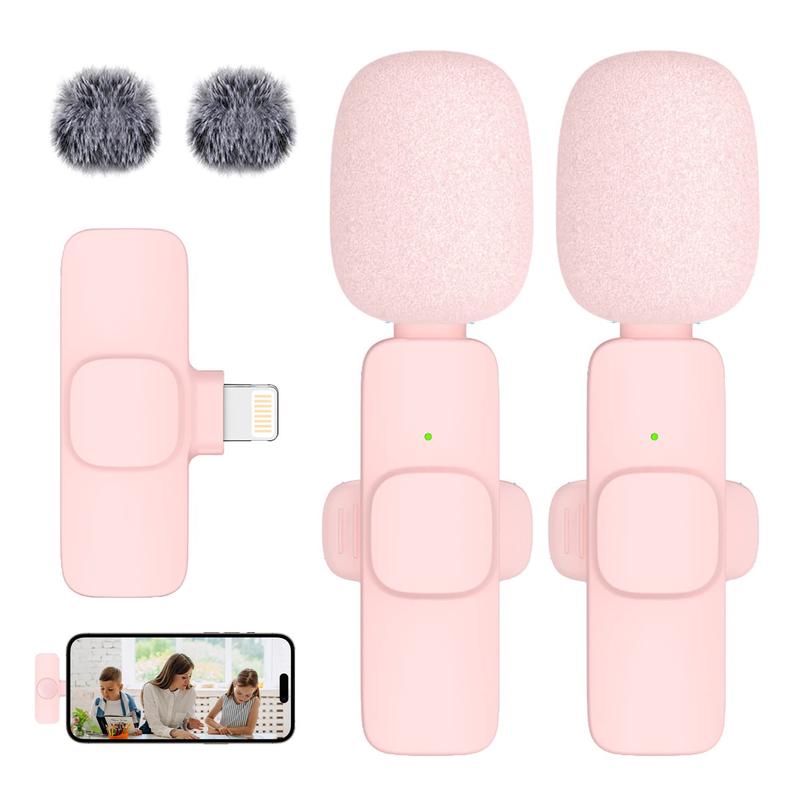 2 pieces Wireless Lavalier Microphones for Recording, Live Streaming,Vlog, Audio Smartphone Audio Smartphone