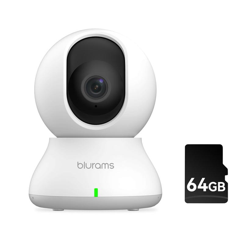 blurams Security Camera, 2K Indoor Camera 360° Pet Camera for Home Security w Motion Tracking, Phone App, 2-Way Audio, IR Night Vision, Siren, Works with Alexa & Google Assistant(2.4GHz ONLY)