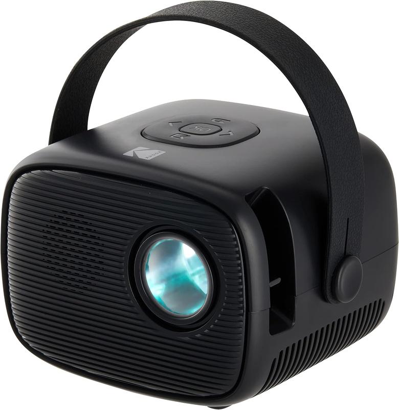 Kodak FLIK X2 100” Mini Projector, Portable Pico Projector with Remote, Speakers & Handle, Black