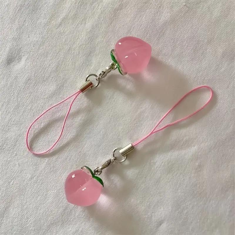 Cute Peach Mobile Phone Hanging Chain, Creative Mobile Phone Wrist Strap, Portable Cellphone Rope, Phone Accessories For Decoration