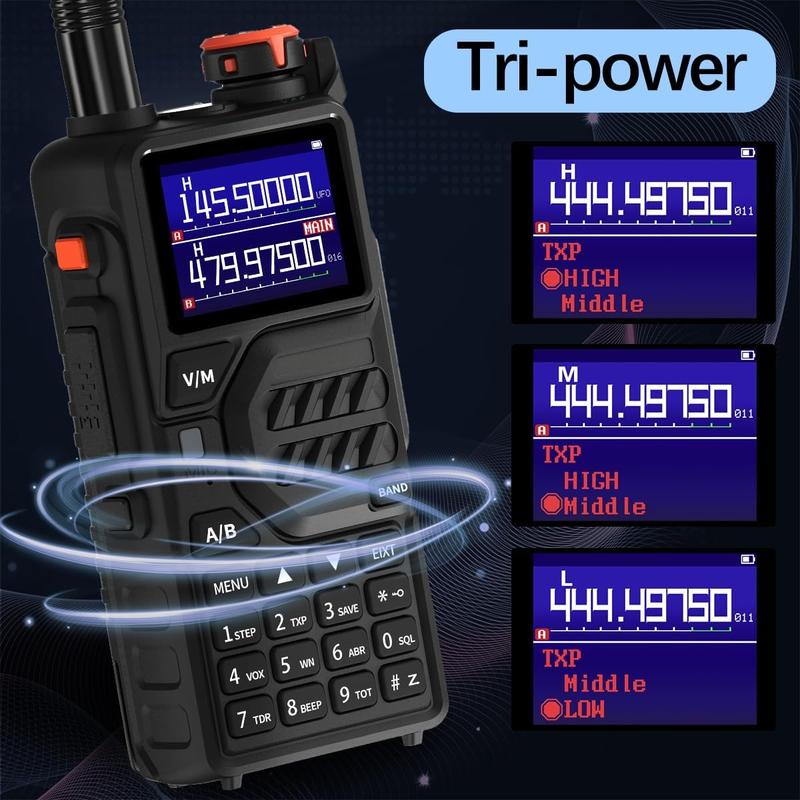 K5PLUS Ham Radio Long Range (Upgraded of UV-5R) Handheld UV-K5 Walkie Talkies Long Distance Two Way Radio with Copy Frequency,AM,USB-C Charging,NOAA Weather Receiver for Hunting