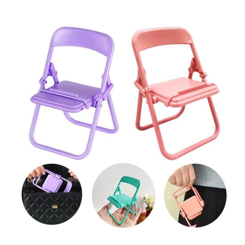 Chair Shaped Mobile Phone Holder (4 Counts), Foldable Universal Mobile Phone Holder Mount, Multifunctional Desktop Mobile Phone Stand for Home Office