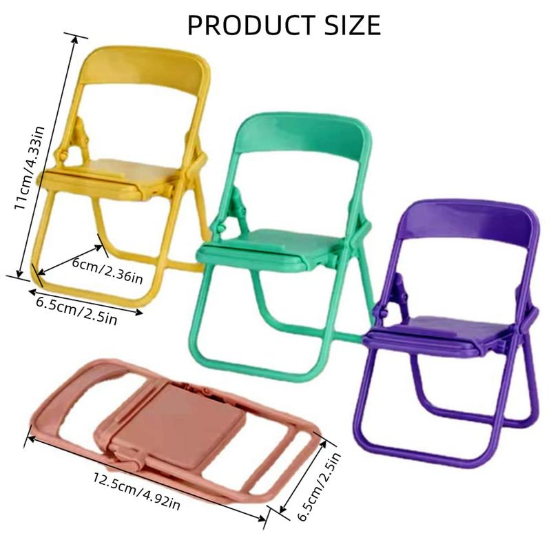 Chair Shaped Mobile Phone Holder (4 Counts), Foldable Universal Mobile Phone Holder Mount, Multifunctional Desktop Mobile Phone Stand for Home Office