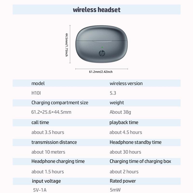 HP H10I Wireless Headphones for Fall, Touch Control Earbuds for Phone, PC, Walkman, Noise Cancelling Headphones, In-ear Design Gaming Headset, Best Gift for Friend