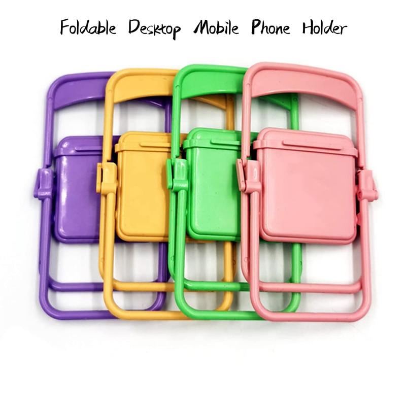 Chair Shaped Mobile Phone Holder (4 Counts), Foldable Universal Mobile Phone Holder Mount, Multifunctional Desktop Mobile Phone Stand for Home Office