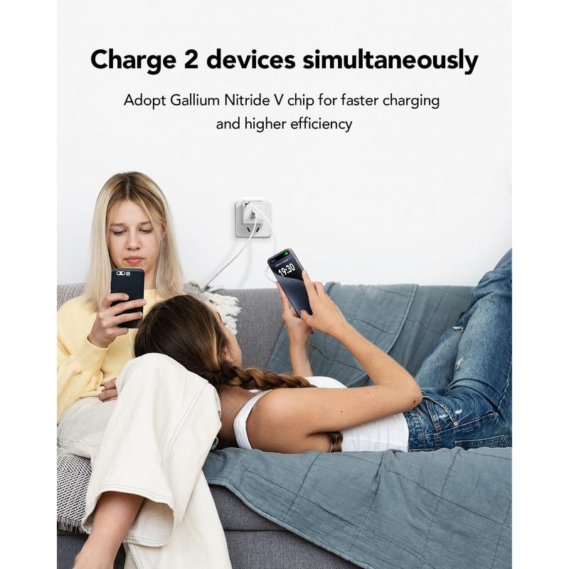 Retractable Wall Charger Block for iPhone 16 15, 35W PD Fast Charger with Retractable Type C Cable and USB Port, Portable Charger Adapter with Foldable Plug for iPhone 15 Pro Max iPad Galaxy Pixel