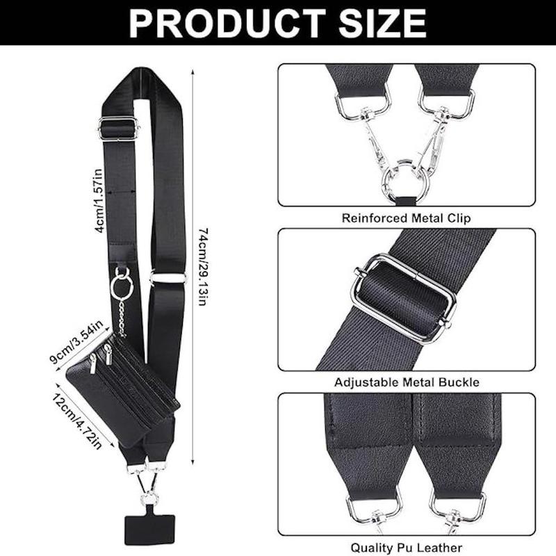 Adjustable Phone Crossbody Strap, Multi-purpose Phone Lanyard with Zipper Pouch, Fashionable Phone Accessories for Women & Men