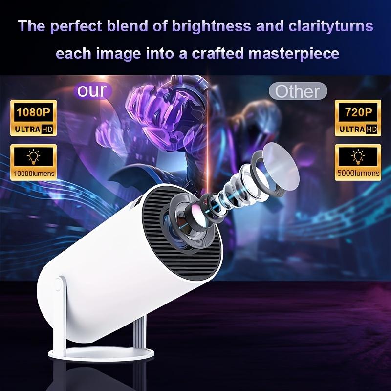Hy300 Pro Smart Portable Audio Projector Full HD 4K Support, Screen Projection, Keystone Correction, 180° Rotating Outdoor Projector For Mobile Phone TV Pole Laptop