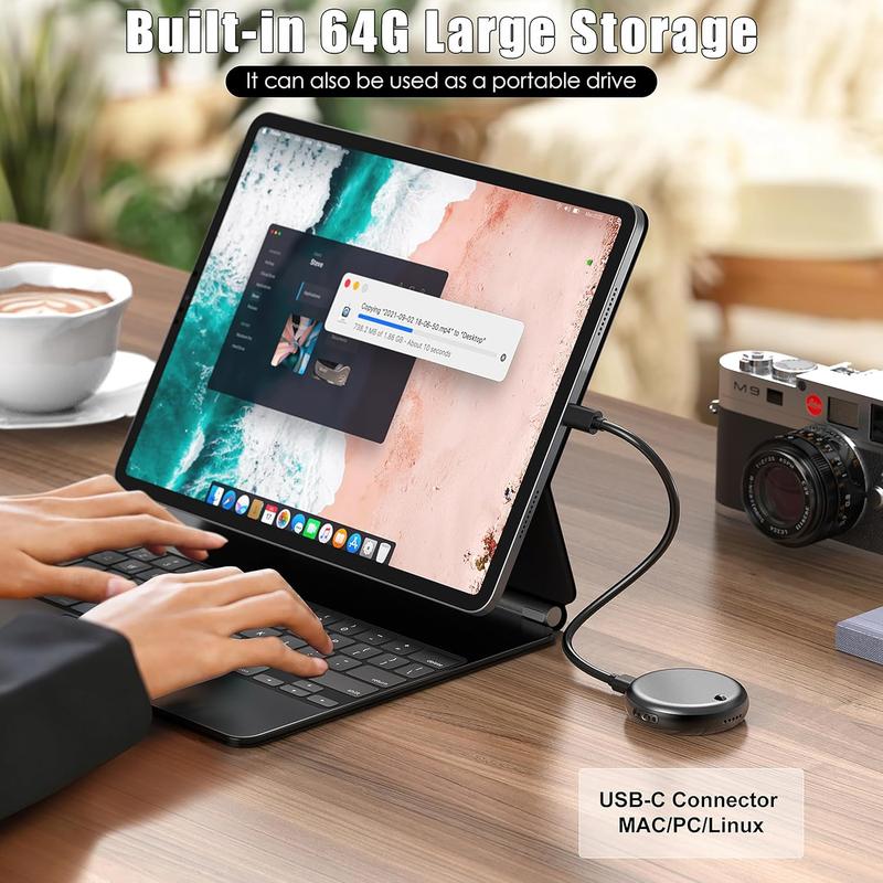 64GB Voice Activated Digital Recorder for Lectures, Meetings, and Interviews, USB Charge, Compact MP3 Size, Enhanced Playback Functionality, Mini Recording Device