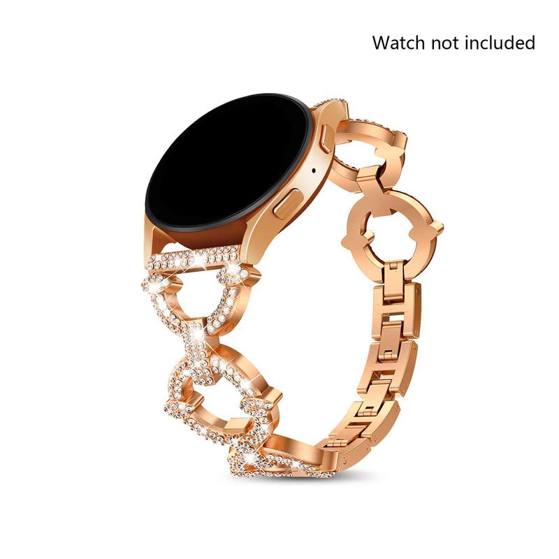 Rhinestone Decor Watch Band, Fashion Watch Band Compatible with Samsung Galaxy Watch 5 5Pro, 40-46mm Universal Watch Band