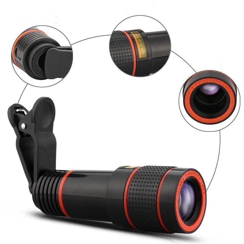 12X Telephoto Mobile Phone Telephoto Lens, External High-definition Camera Lens, Mobile Phone Camera Lens for iPhone Android Phone
