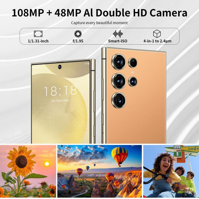 QEK Original S24 Ultra Smartphone Network 7.3inch 16GB+1TB Android Mobile Phones Unlocked 7000mAh 50MP+108MP 5G Cellphone NFC