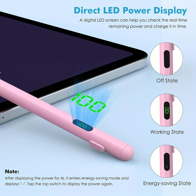 Rechargeable Magnetic Stylus Pen, Portable Rechargeable Stylus Pen with Digital Display, Touch Control Stylus Pencil for iPad & Android Devices