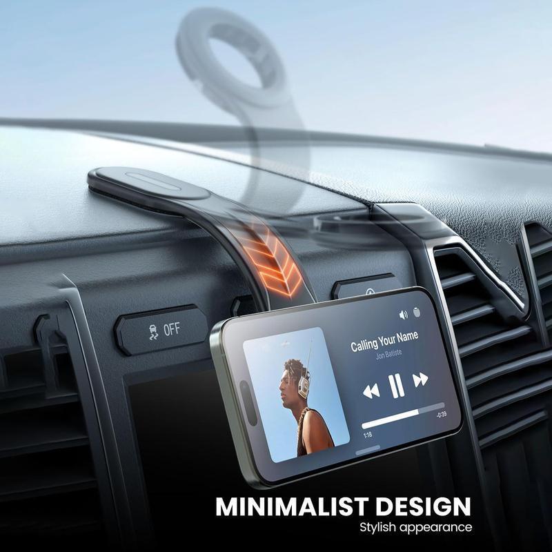 Car Magnetic Phone Holder, Flexible Bendable Aluminum Arm Magnetic Phone Holder, Car Dashboard Cell Phone Mount for iPhone 15 14 13 Pro Max Mini