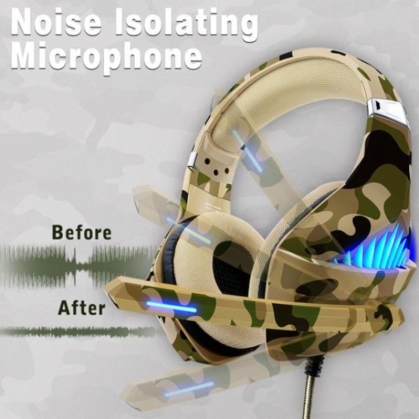 Gaming Headset for PS4 PS5 Xbox One Switch PC with Noise Cancelling Stereo Bass Surround Sound Usb