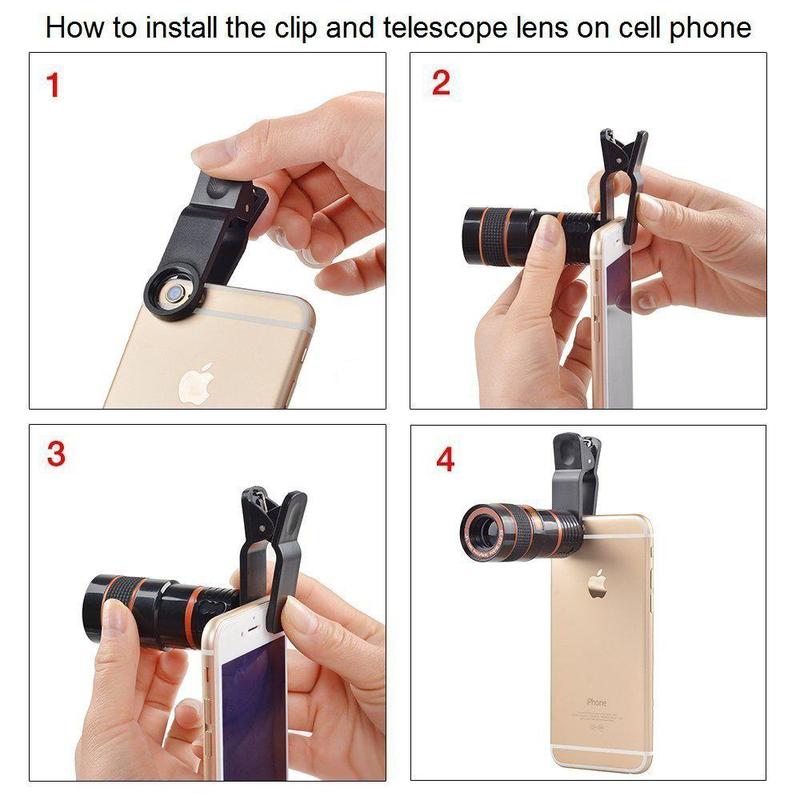 12X Telephoto Mobile Phone Telephoto Lens, External High-definition Camera Lens, Mobile Phone Camera Lens for iPhone Android Phone