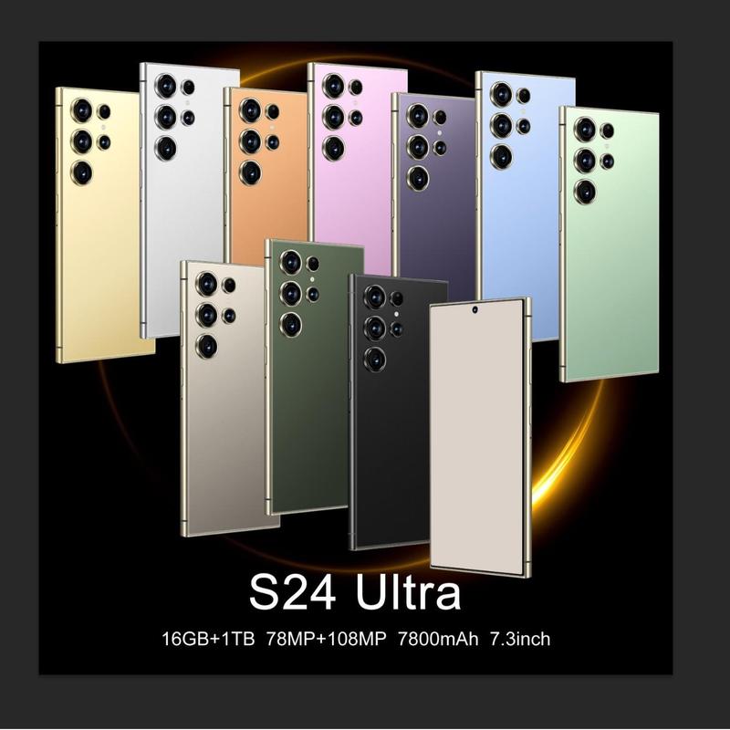 QEK Original S24 Ultra Smartphone Network 7.3inch 16GB+1TB Android Mobile Phones Unlocked 7000mAh 50MP+108MP 5G Cellphone NFC