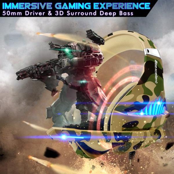 Gaming Headset for PS4 PS5 Xbox One Switch PC with Noise Cancelling Stereo Bass Surround Sound Usb