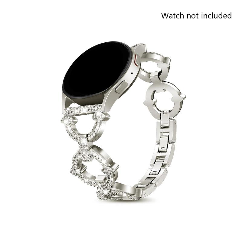 Rhinestone Decor Watch Band, Fashion Watch Band Compatible with Samsung Galaxy Watch 5 5Pro, 40-46mm Universal Watch Band